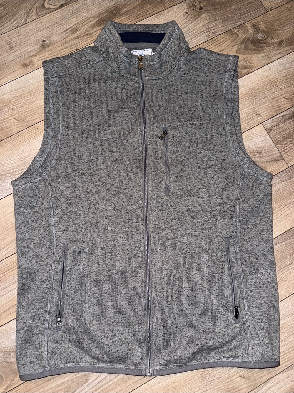 Southern Tide Gray Full-Zip Sleeveless Fleece Vest